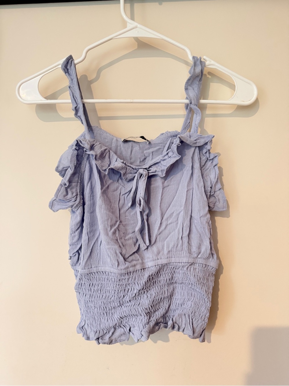 Girls Blue Ruffle Tank Top